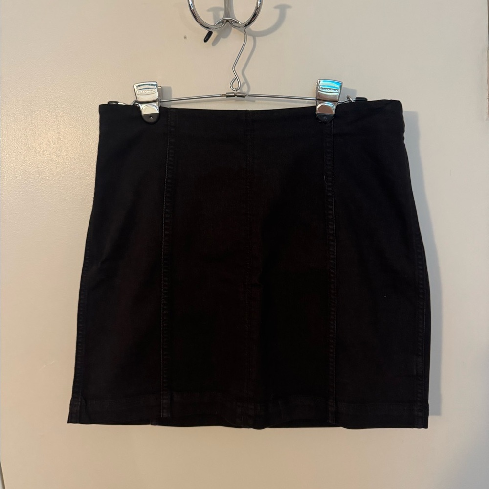 Classic Black Denim Skirt
